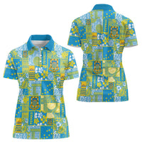 Tuvalu Manuia te Kilisimasi Women Polo Shirt Pacific Patchwork Xmas Vibes LT9 - Polynesian Pride