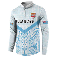 Fiji Football Custom Button Sweatshirt Bula Boys Go Champions