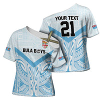 Fiji Football Custom Cross Shoulder Shirt Bula Boys Go Champions LT9 - Polynesian Pride