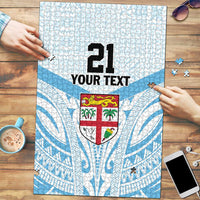 Fiji Football Custom Puzzle Bula Boys Go Champions LT9 Blue - Polynesian Pride