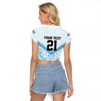 Fiji Football Custom Raglan Cropped T Shirt Bula Boys Go Champions