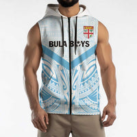Fiji Football Custom Sleeveless Zip Hoodie Bula Boys Go Champions LT9 - Polynesian Pride