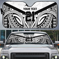 New Zealand Football Custom Auto Sun Shade All White Fern Go Champions - Polynesian Pride