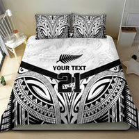 New Zealand Football Custom Bedding Set All White Fern Go Champions