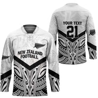 New Zealand Football Custom Hockey Jersey All White Fern Go Champions - Polynesian Pride