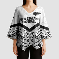 New Zealand Football Custom Kimono Sleeve Blouse All White Fern Go Champions - Polynesian Pride