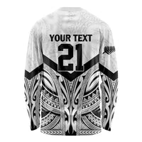 New Zealand Football Custom Long Sleeve Shirt All White Fern Go Champions