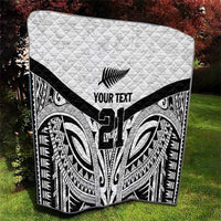 New Zealand Football Custom Quilt All White Fern Go Champions