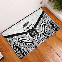 New Zealand Football Custom Rubber Doormat All White Fern Go Champions LT9 - Polynesian Pride
