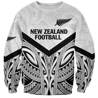 New Zealand Football Custom Sweatshirt All White Fern Go Champions