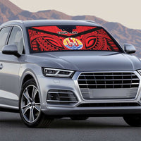 Tahiti Football Custom Auto Sun Shade Toa Aito Go Champions - Polynesian Pride