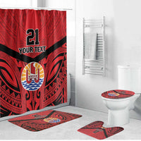 Tahiti Football Custom Bathroom Set Toa Aito Go Champions - Polynesian Pride