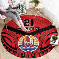 Tahiti Football Custom Round Carpet Toa Aito Go Champions