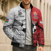 New Caledonia-Tahiti Football Custom Bomber Puffer Jacket Together Go Champions - Polynesian Pride