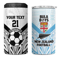 New Zealand-Fiji Football Custom 4 in 1 Can Cooler Tumbler Together Go Champions