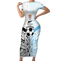 New Zealand-Fiji Football Custom Family Matching Short Sleeve Bodycon Dress and Hawaiian Shirt Together Go Champions
