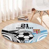 New Zealand-Fiji Football Custom Round Carpet Together Go Champions