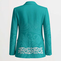 New Zealand Nurses Week Blazer Maori Kowhaiwhai Cyan Tribal LT9 - Polynesian Pride