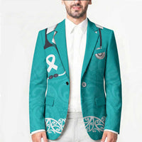 New Zealand Nurses Week Blazer Maori Kowhaiwhai Cyan Tribal LT9 - Polynesian Pride