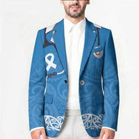 New Zealand Nurses Week Blazer Maori Kowhaiwhai Blue Tribal LT9 - Polynesian Pride