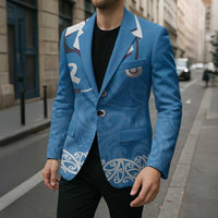 New Zealand Nurses Week Blazer Maori Kowhaiwhai Blue Tribal LT9 - Polynesian Pride