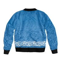 New Zealand Nurses Week Bomber Jacket Maori Kowhaiwhai Blue Tribal LT9 - Polynesian Pride