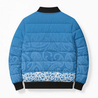 New Zealand Nurses Week Bomber Puffer Jacket Maori Kowhaiwhai Blue Tribal LT9 - Polynesian Pride