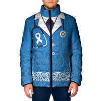 New Zealand Nurses Week Padded Jacket Maori Kowhaiwhai Blue Tribal LT9 Men Blue - Polynesian Pride