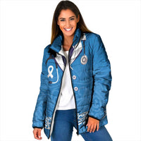 New Zealand Nurses Week Padded Jacket Maori Kowhaiwhai Blue Tribal LT9 Women Blue - Polynesian Pride