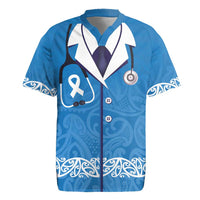 New Zealand Nurses Week Rugby Jersey Maori Kowhaiwhai Blue Tribal LT9 Blue - Polynesian Pride