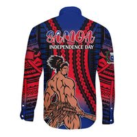 Polynesian Samoa Independence Day Long Sleeve Button Shirt Polynesian Pacific Tribal LT9 - Polynesian Pride