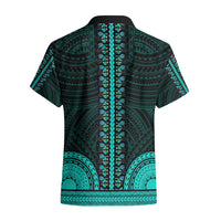 African Dashiki Hawaiian Shirt With Polynesian Pattern - Teal LT9 - Polynesian Pride