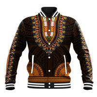 African Dashiki Baseball Jacket With Polynesian Pattern - Gold LT9 Unisex Gold - Polynesian Pride