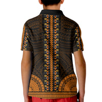 African Dashiki Kid Polo Shirt With Polynesian Pattern - Gold LT9 - Polynesian Pride