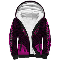 African Dashiki Sherpa Hoodie With Polynesian Pattern - Pink LT9 Unisex Pink - Polynesian Pride