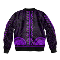 African Dashiki Bomber Jacket With Polynesian Pattern - Purple LT9 - Polynesian Pride