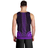 African Dashiki Men Tank Top With Polynesian Pattern - Purple LT9 - Polynesian Pride