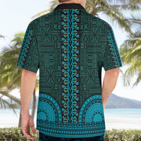 African Dashiki Hawaiian Shirt With Tapa Pattern - Teal LT9 - Polynesian Pride