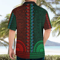 African Dashiki Hawaiian Shirt With Tapa Pattern - Half Green and Red LT9 - Polynesian Pride