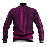 African Dashiki Baseball Jacket With Tapa Pattern - Pink LT9 - Polynesian Pride