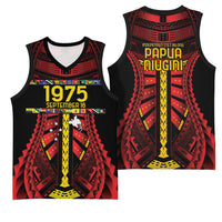 Independen Stet bilong Papua Niugini 1975 Basketball Jersey Red Tribal Papua New Guinea Province Flag LT9 - Polynesian Pride