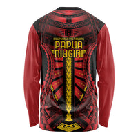 Independen Stet bilong Papua Niugini 1975 Long Sleeve Shirt Red Tribal Papua New Guinea Province Flag LT9 - Polynesian Pride