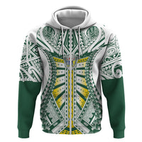 Cook Islands 1965 National Pride Zip Hoodie White Tribal Pattern LT9 Zip Hoodie White - Polynesian Pride