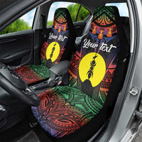 Personalised New Caledonia All Saints Day Car Seat Cover Candle Light with Polynesian Style