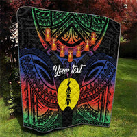 Personalised New Caledonia All Saints Day Quilt Candle Light with Polynesian Style