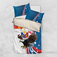 Personalized Filipino-American Bedding Set The Eight-Rayed Sun with Bald Eagle