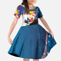 Personalized Filipino-American Family Matching Short Sleeve Bodycon Dress and Hawaiian Shirt The Eight-Rayed Sun with Bald Eagle