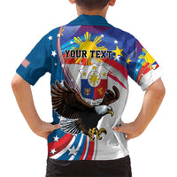 Personalized Filipino-American Kid Hawaiian Shirt The Eight-Rayed Sun with Bald Eagle LT9 - Polynesian Pride
