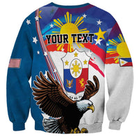 Personalized Filipino-American Sweatshirt The Eight-Rayed Sun with Bald Eagle LT9 - Polynesian Pride