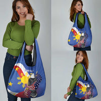 Personalized Filipino-American Grocery Bag Philippines Coat Of Arms with Bald Eagle
